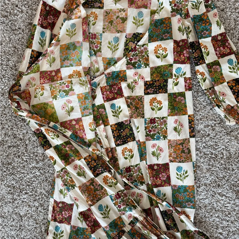 Olivia James The Label Floral Patchwork Maxi Wrap Dress - Picture 4 of 5